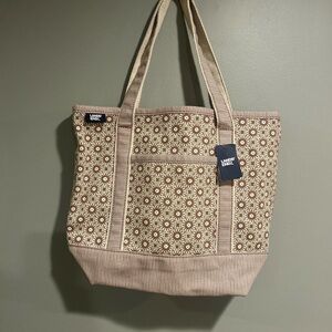 LANDS’ END Brown Pattern Tote Bag